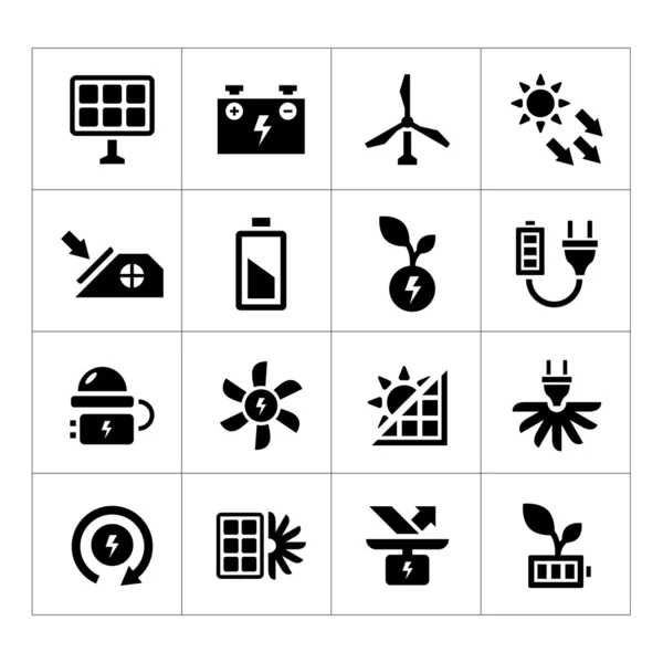 Set iconen van alternatieve energiebronnen — Stockvector