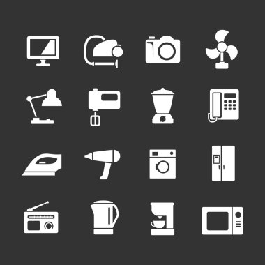 Ev tekniği ve aletleri Icons set