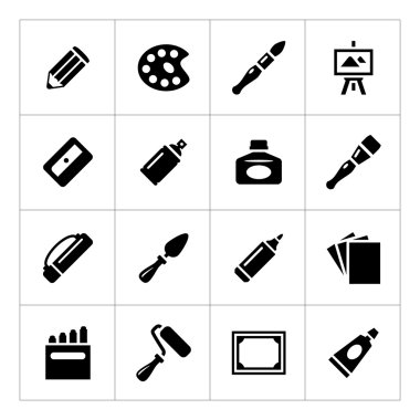 Set icons of art clipart