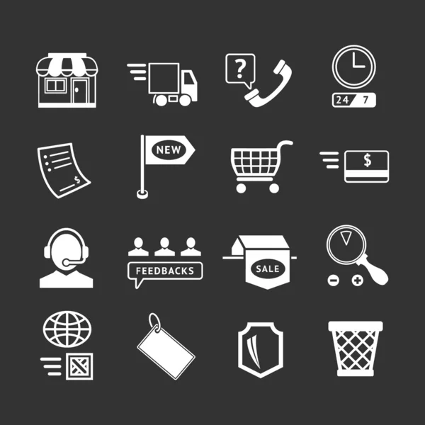 Alışveriş ve e-ticaret Icons set — Stok Vektör