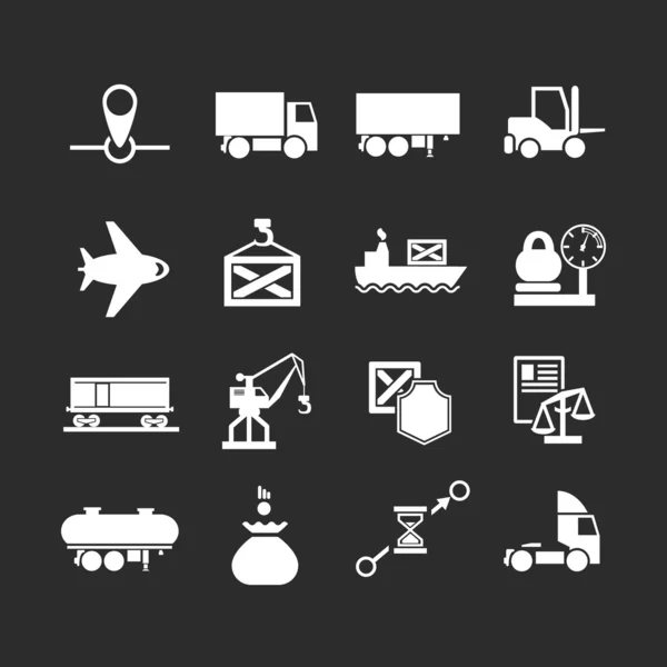Conjunto de ícones de logística —  Vetores de Stock