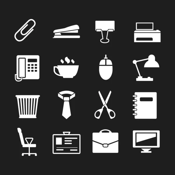 Set icons of office — Stock Vector