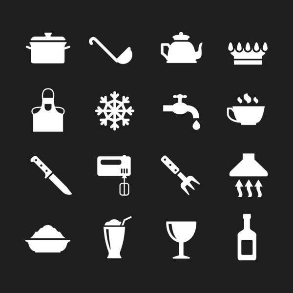 Yemek ve mutfak Icons set — Stok Vektör