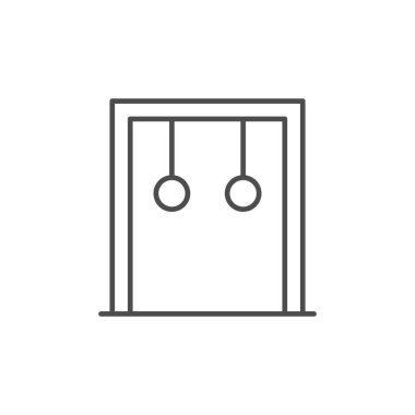 Jimnastik halkaları çizgi simgesi beyaz üzerinde izole