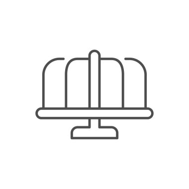 Neşeli yuvarlak çizgi ana hatları simgesi beyaz üzerinde izole