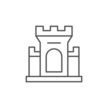 Kale ya da kale hattı ana hatları beyaz üzerine izole edilmiş simge