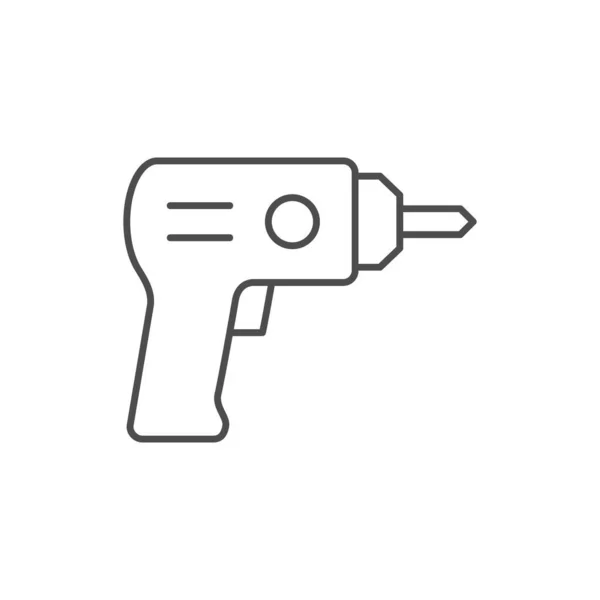 Icône de contour de ligne de forage électrique — Image vectorielle