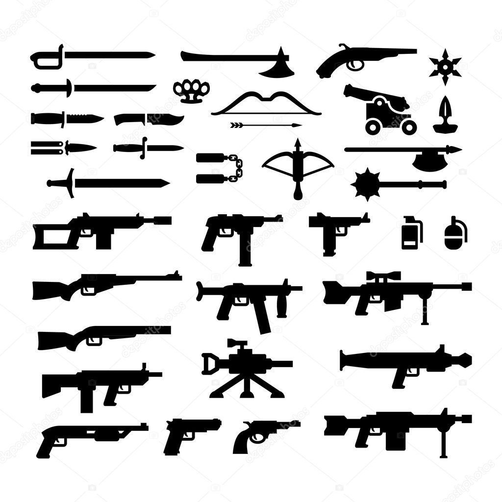 Set icons of weapons