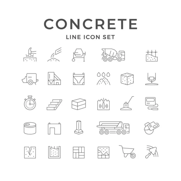 Set line iconen van beton — Stockvector