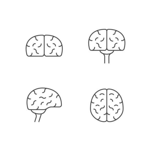 Liniensymbole des Gehirns — Stockvektor