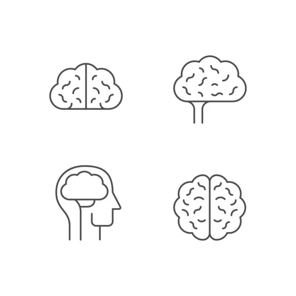 Set line icons of brain — Stock Vector
