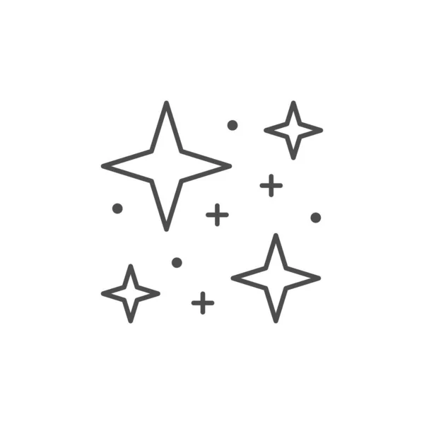 Ikona obrysu záblesků a jisker izolovaná na bílém — Stockový vektor