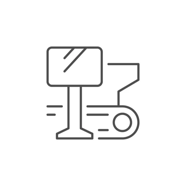 Icône de ligne de production ou symbole de convoyeur isolé sur blanc — Image vectorielle