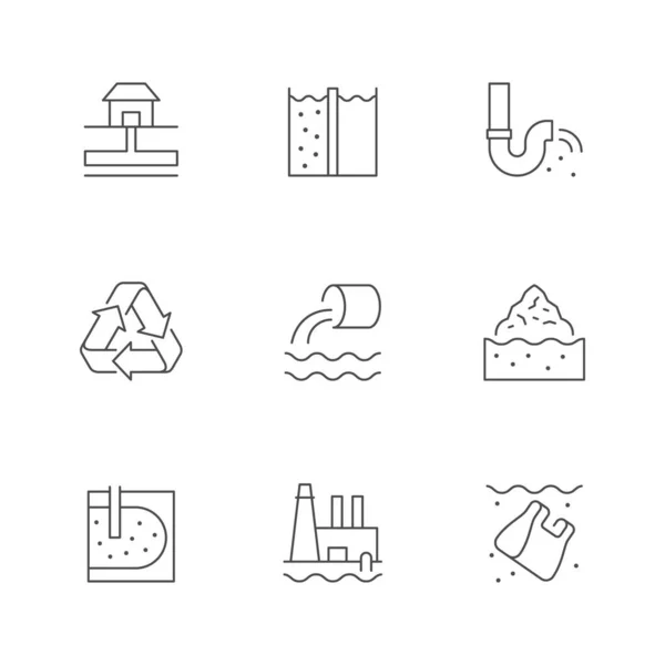 Symbole für Abwasser setzen — Stockvektor