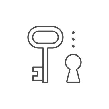 Anahtar ve anahtar deliği çizgi ana simgesi