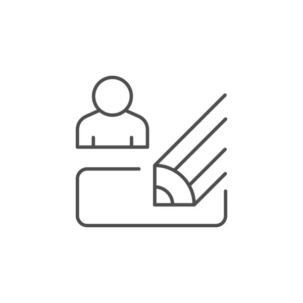 Icono de esquema de línea de revisión de persona — Vector de stock