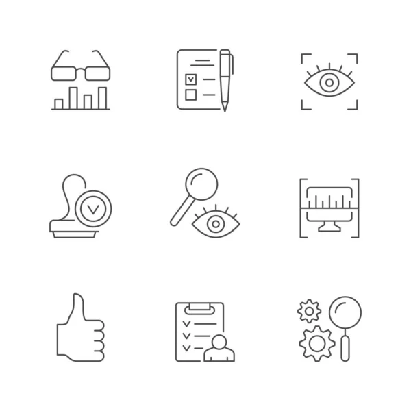 Set line icons of inspection — Stock Vector