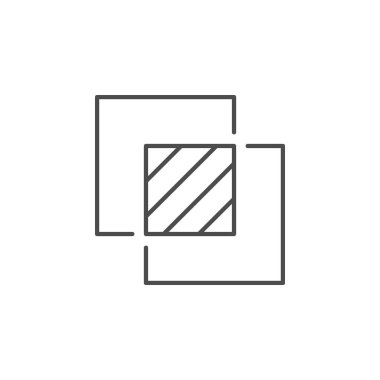 Üstüste efekt çizgi ana hatları simgesi