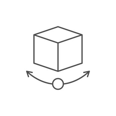 3d dönüş çizgisi ana hatları simgesi