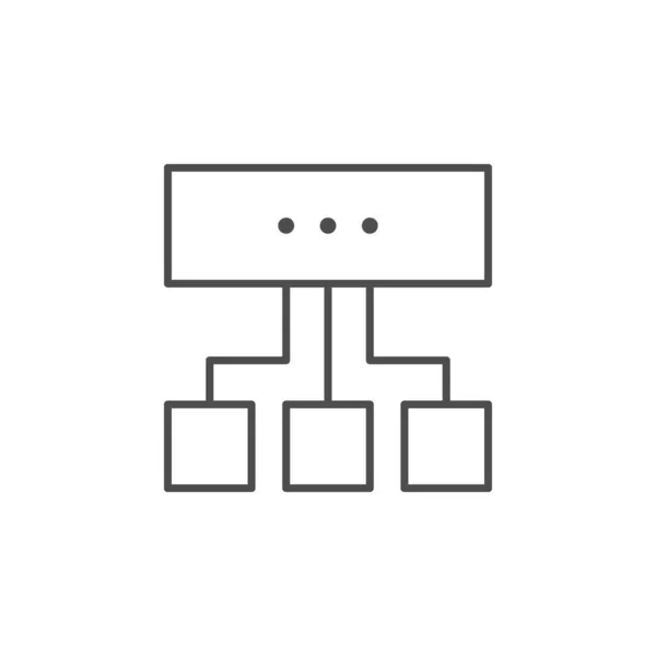 Szerver struktúra vonal vázlatos ikon — Stock Vector