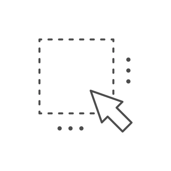 Icône de contour de ligne de sélection de zone — Image vectorielle