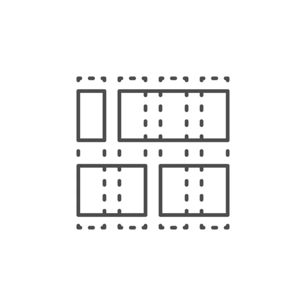 Icône de contour de ligne de mise en page — Image vectorielle