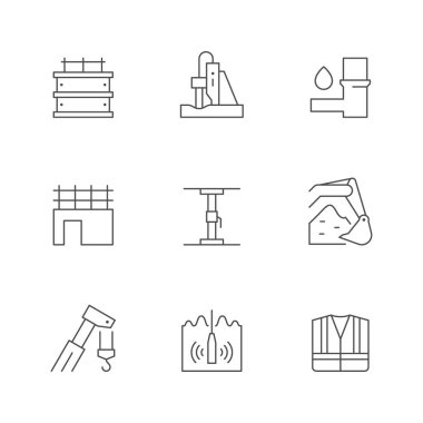 İnşaatın çizgi simgelerini beyaza ayır