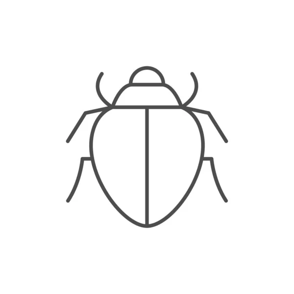 Ikon garis luar Bug atau serangga - Stok Vektor