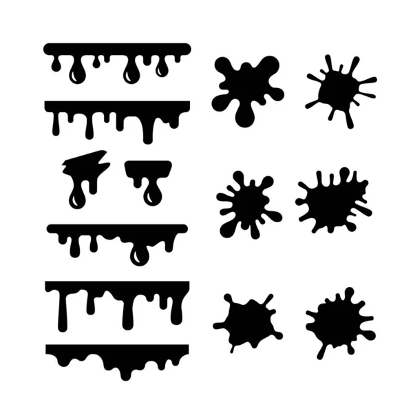 Definir ícones de glifo de manchas e gotas —  Vetores de Stock