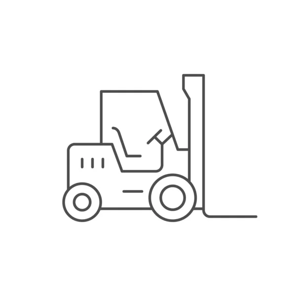 Forklift loader line outline ikon - Stok Vektor