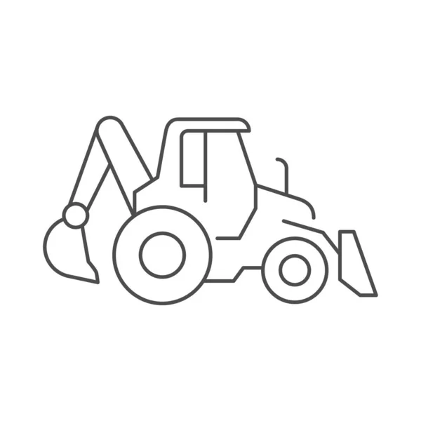 Icône de contour multifonctionnelle tracteur ligne — Image vectorielle
