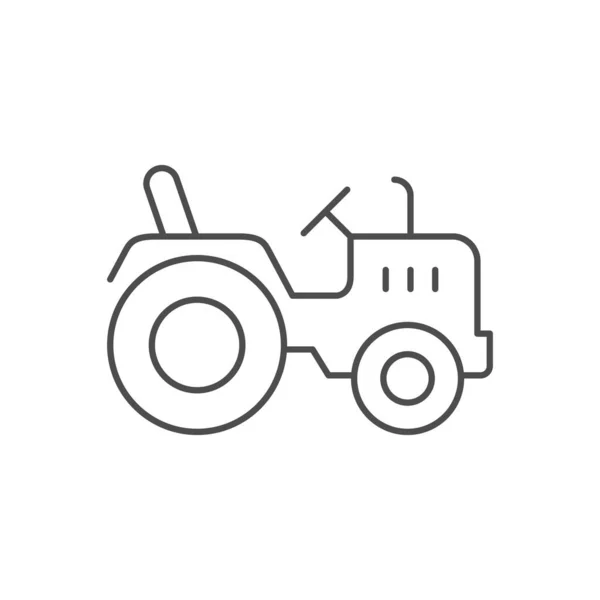 Mini traktor linie obrys ikona izolované na bílém — Stockový vektor