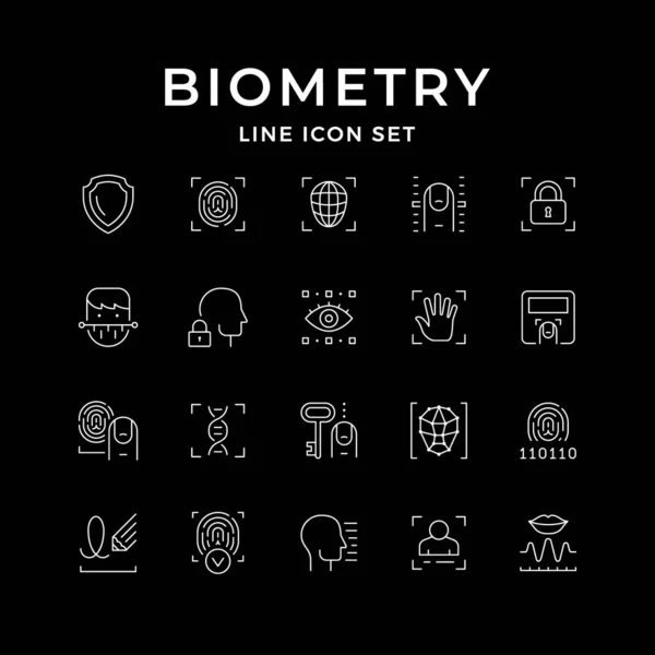 A biometria meghatározott vonalú ikonjai — Stock Vector
