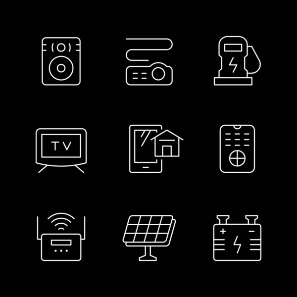Set line icons of house systems — Stock Vector