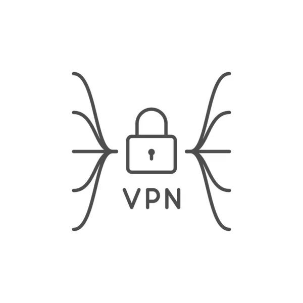 VPN保護ラインの概要アイコン — ストックベクタ