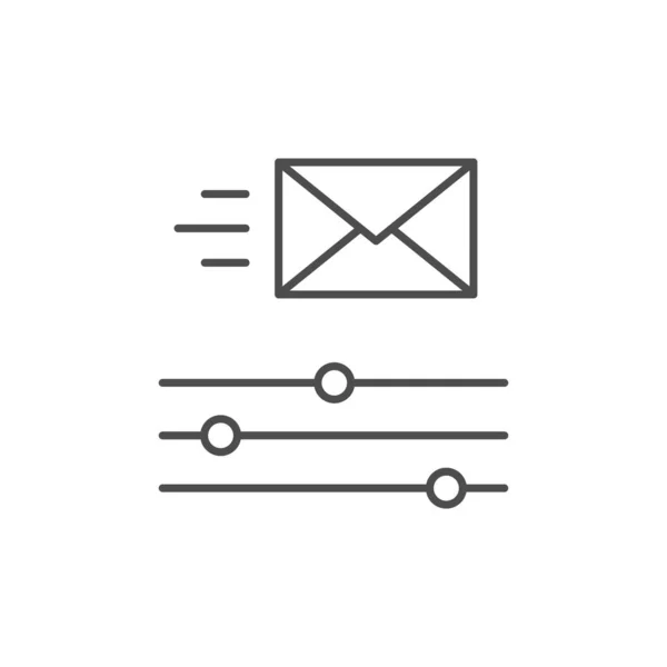Mailing instellingen line outline icoon — Stockvector