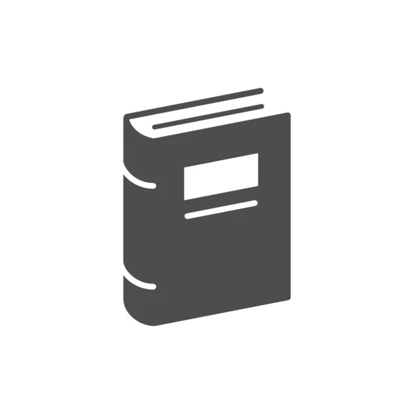 Ícone de glifo de livro ou símbolo de conhecimento — Vetor de Stock