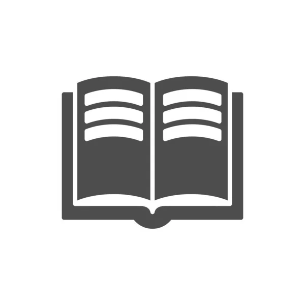 Abrir libro icono glifo o signo de educación — Archivo Imágenes Vectoriales