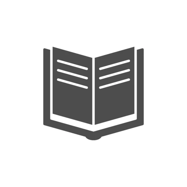 Otevřít ikonu glyfu knihy nebo znak vzdělání — Stockový vektor