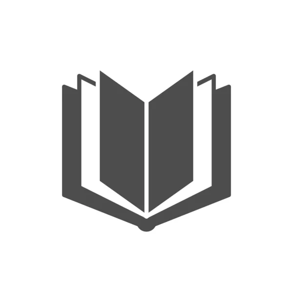 Ícone de glifo de livro aberto ou sinal de educação — Vetor de Stock