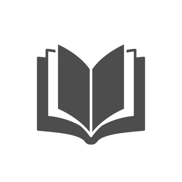 Otevřít ikonu glyfu knihy nebo znak vzdělání — Stockový vektor