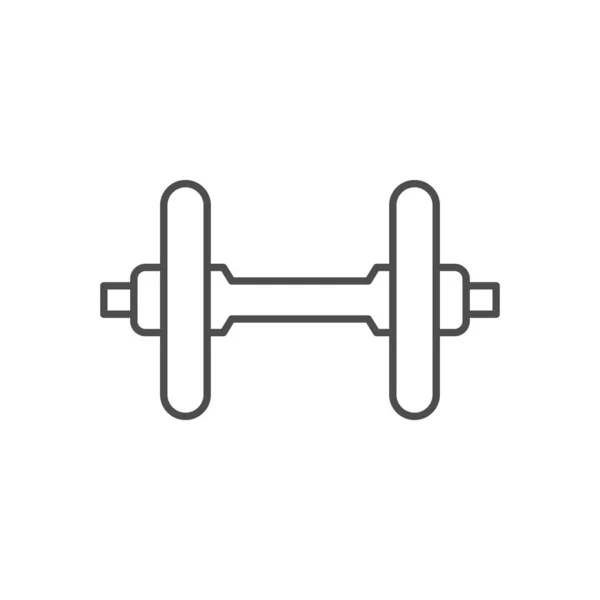 Dumbbell line icon or fitness concept — Stock Vector