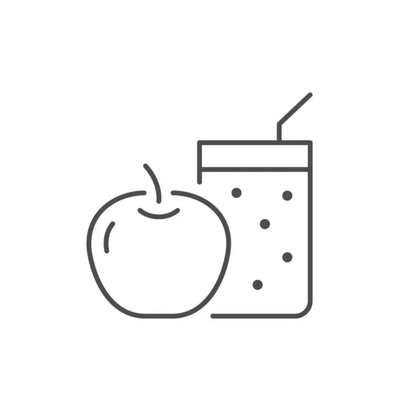Значок контура линии фруктового сока — стоковый вектор