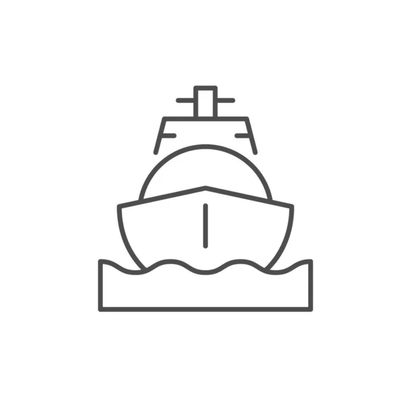 Tanker gemisi çizgi ana hatları simgesi — Stok Vektör