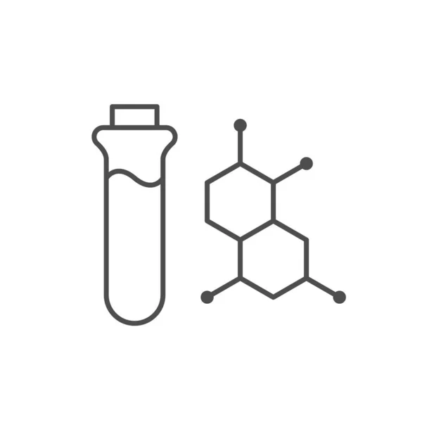Icono de contorno de línea de muestra química — Archivo Imágenes Vectoriales