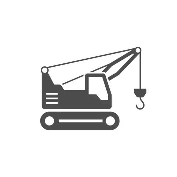 Crawler crane or tractor glyph icon — Stockvektor