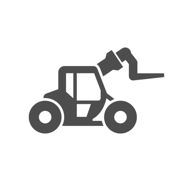 Telescopic forklift loader glyph icon — Wektor stockowy