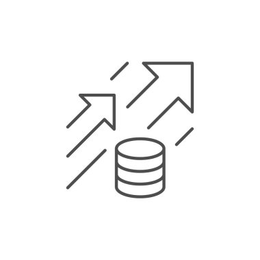 Para büyüme çizgisi ana hatları simgesi