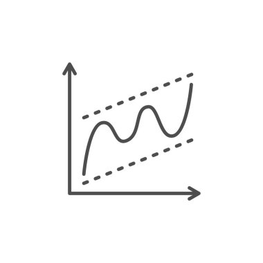 Graph trend line outline icon