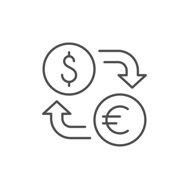 Money exchange line outline icon